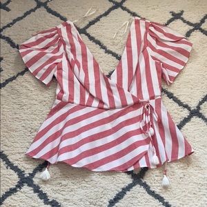 Open back peplum top